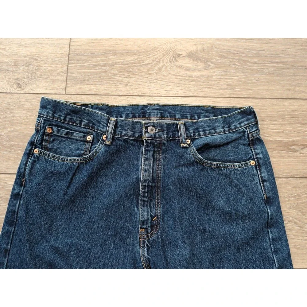 LEVI'S 505 MENS JEANS SZ 38x29(36x29Actual)Blue Straight Regular Dark Wash EUC